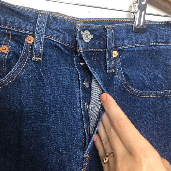 Levi 501 Jeans Big E Reproduction Skinny Blue Button Fly 27 - Picture 5 of 13